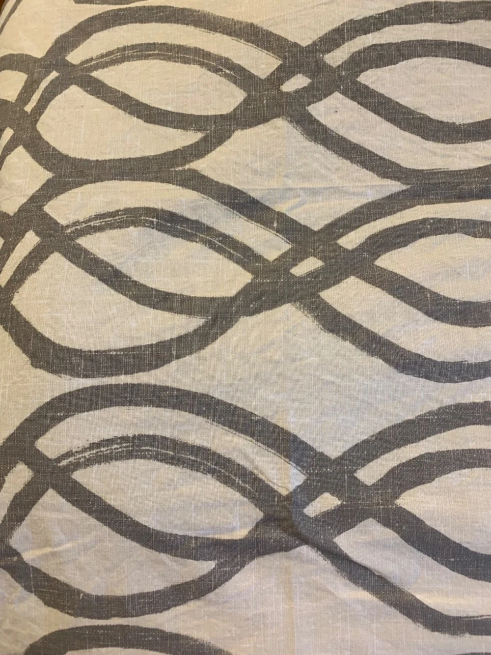 West Elm Cotton Canvas Scribble Lattice Curtain 48